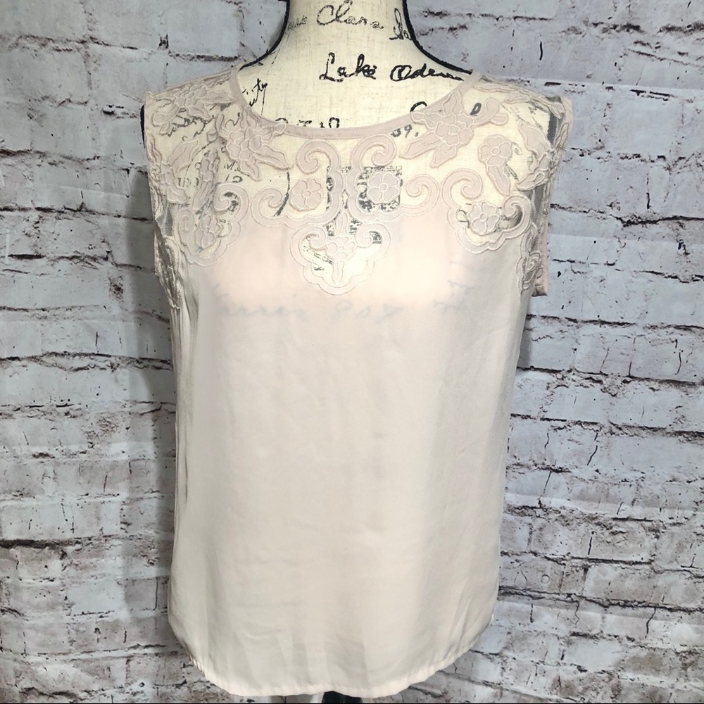Forever 21 Sleeveless Blouse, Color: Beige, Size S